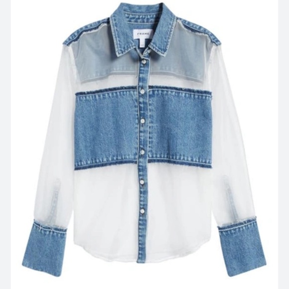 $498 Frame Atelier sheer blouse - Picture 4 of 4